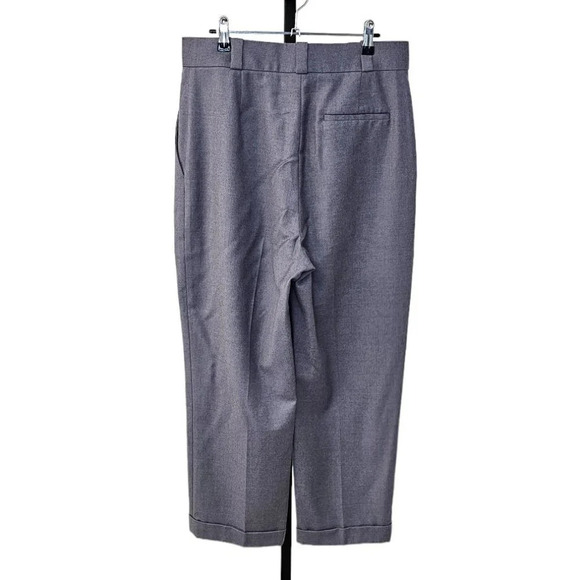 Theory Women's Sleek Flannel Straight Cuff Pant Size 10 Wool High Rise - Picture 4 of 11